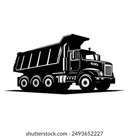 Dump Truck Silhouette Vector Illustration Template