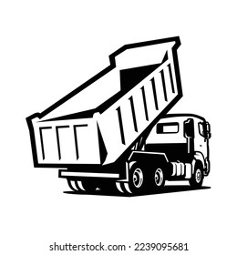 Dump truck silhouette vector isolated