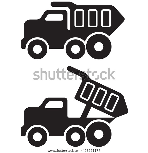 Download Dump Truck Silhouettes Stock Vector (Royalty Free) 423221179