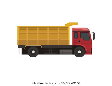 Dump truck. Simple flat illustration