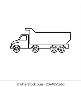 dump truck simple icon. Vector simple Illustration on white background.