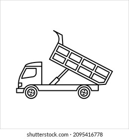 dump truck simple icon. Vector simple Illustration on white background.