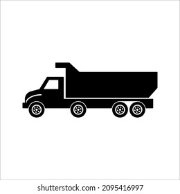 dump truck simple icon. Vector simple Illustration on white background.