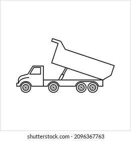 dump truck simple icon. Vector simple Illustration on white background.