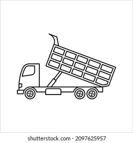dump truck simple icon. Vector simple Illustration on white background.