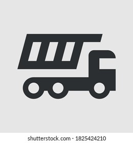 Camión volcado. Icono de vector simple