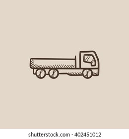 Dump truck sketch icon.