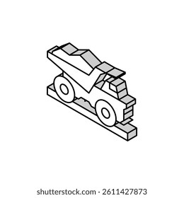 dump truck stone transportation isometric icon vector. dump truck stone transportation sign. isolated symbol illustration