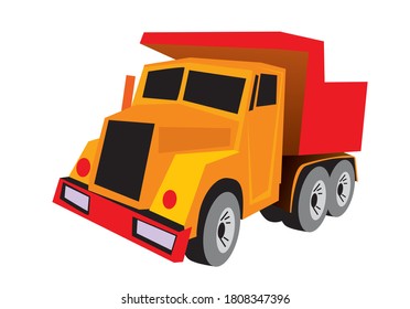 Dump truck, Tip truck, Tip lorry. Construction vehicle. Vector drawing for illustrations.