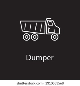 Dump truck tipper icon. Simple element illustration. Dump truck tipper symbol design from Construction collection set. Can be used in web and mobile