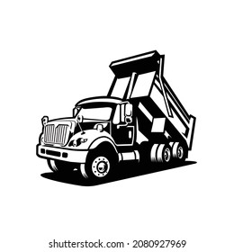 Dump Truck. Tipper Truck Side View Vector Isolated