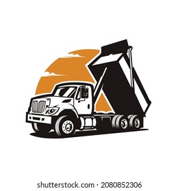 Dump truck tipper truck vector illustration