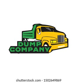 Dump truck trash logo company vector branding
