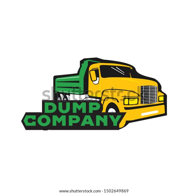 Dump truck trash\
logo company vector\
branding