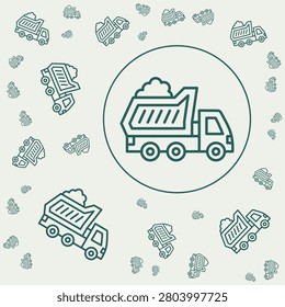 Dump Truck trendy vector illustration in flat style beauteous background.eps