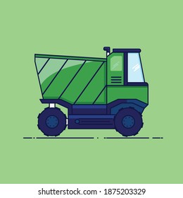 Arte de diseño de vectores de camiones volcado