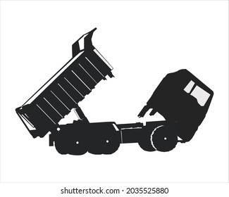 dump truck vector graphic illustration