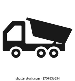 Dump truck vector graphics icon.