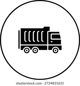 Icono de Vector de camión volcado. Se puede utilizar para aplicaciones de impresión, móviles y de Web.