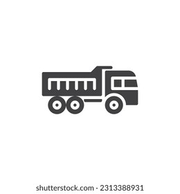 Dump truck vector icon. filled flat sign for mobile concept and web design. Construction truck glyph icon. Symbol, logo illustration. Vector graphics