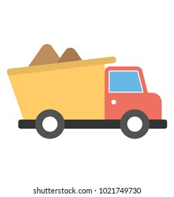 
Dump truck vector icon in flat design 
