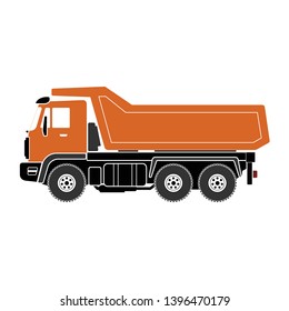 Dump truck vector icon. Truck illustration