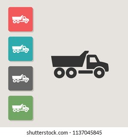 Dump truck - vector icon. Symbol for web, infographics, print design and mobile UX/UI kit. Vector illustration, EPS10.