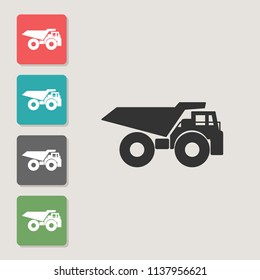Dump truck - vector icon. Symbol for web, infographics, print design and mobile UX/UI kit. Vector illustration, EPS10.