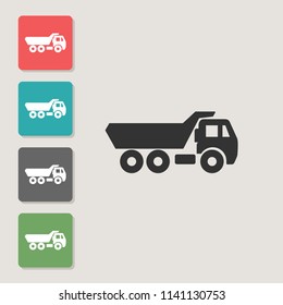 Dump truck - vector icon. Symbol for web, infographics, print design and mobile UX/UI kit. Vector illustration, EPS10.