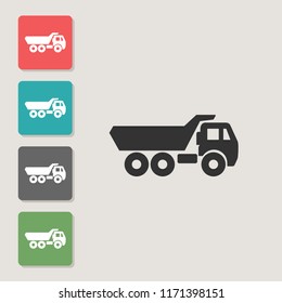 Dump truck - vector icon. Symbol for web, infographics, print design and mobile UX/UI kit. Vector illustration, EPS10.