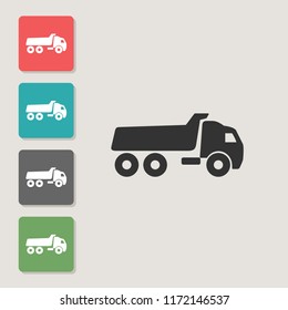 Dump truck - vector icon. Symbol for web, infographics, print design and mobile UX/UI kit. Vector illustration, EPS10.