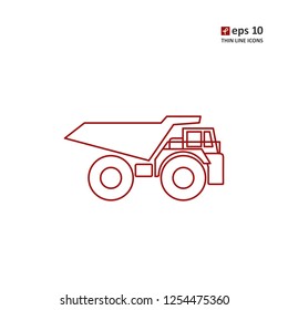 Dump truck - vector icon. Symbol for web, infographics, print design and mobile UX/UI kit. Vector illustration, EPS10.