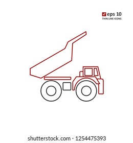 Dump truck - vector icon. Symbol for web, infographics, print design and mobile UX/UI kit. Vector illustration, EPS10.