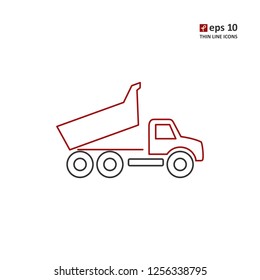 Dump truck - vector icon. Symbol for web, infographics, print design and mobile UX/UI kit. Vector illustration, EPS10.
