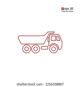 Dump truck - vector icon. Symbol for web, infographics, print design and mobile UX/UI kit. Vector illustration, EPS10.