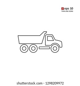 Dump truck - vector icon. Symbol for web, infographics, print design and mobile UX/UI kit. Vector illustration, EPS10.
