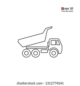 Dump truck - vector icon. Symbol for web, infographics, print design and mobile UX/UI kit. Vector illustration, EPS10.