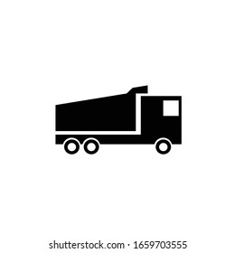 Dump truck vector icon. transport truck, logistic symbol. Isolated flat vector sign on a white background. Simple vector illustration for graphic and web design.