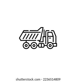 Müllwagen-Vektorsymbol. Transportsymbol-Umriss-Stil. perfekte Verwendung für Logo, Präsentation, Website und mehr. einfaches, modernes Icon-Design