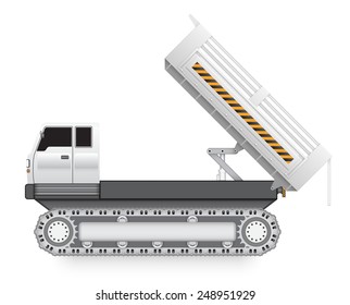 Dump truck vector illustration. May called tipper truck, dumper trailer or tip lorry. Heavy machine equipment or vehicle for construction to load, unload, carrier and delivery sand, rock and gravel.

