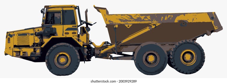 dump truck vector illustration on white background construction site heavy equipment
