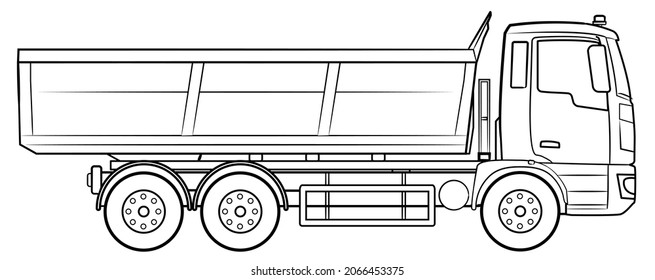 Dump truck - vector illustration of a vehicle.