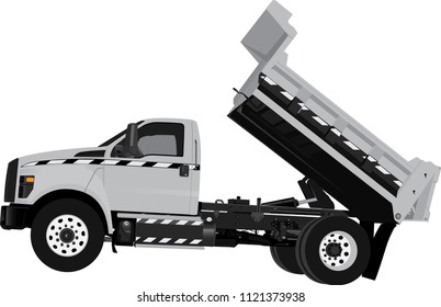 Dump truck vector illustrator full editable format isolate on white background