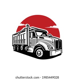 Dump Truck Vector. Tipper Truck Vector. Illustration Isolated