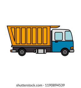 dump truck vehicle isolated icon