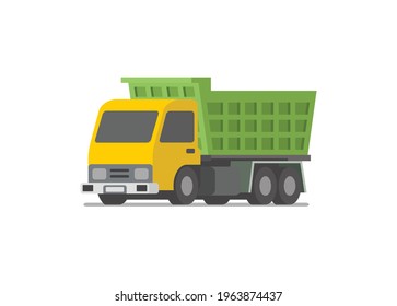 Dump truck vehicle. Simple flat illustration