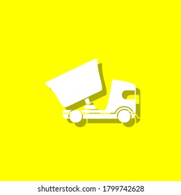 icono blanco del camión volcado con sombra