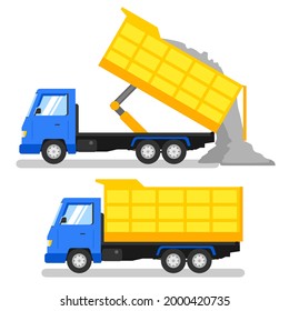 dump trucks in isolated background. vector illustration