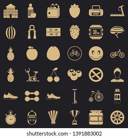 Dumpbell icons set. Simple style of 36 dumpbell vector icons for web for any design