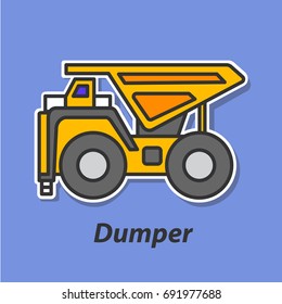 Dumper color flat icon.